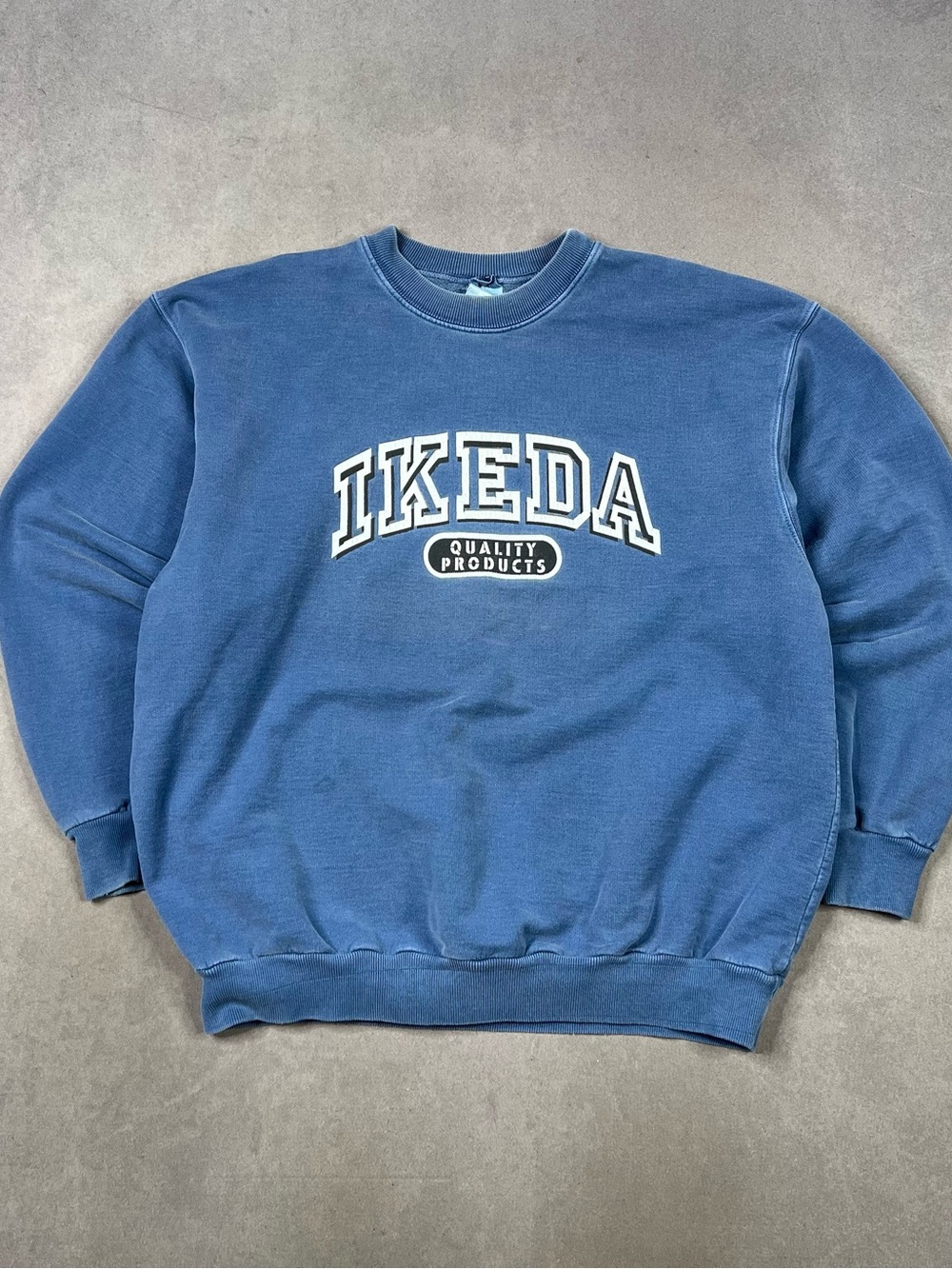 Vintage IKEDA Men's Blue Crewneck Sweatshirt